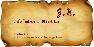 Zámbori Mietta névjegykártya